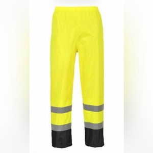 NWT Portwest H444 Lightweight HiVis Reflective Classic Contrast Work Rain Pants